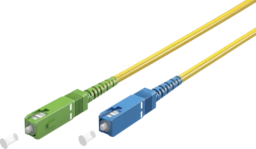 GOOBAY 59662 - Simplex LWL Patchkabel, SC-APC (8°)<>SC-UPC, gelb, 10 m