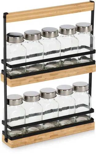 Zeller Present Gewürzständer 11-teilig aus Glas und Metall