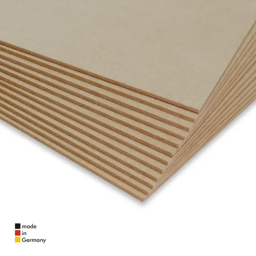 10er Set 42 x 30 cm - 3 mm MDF-Platten | braun/braun, Perfekt für Lasergravur