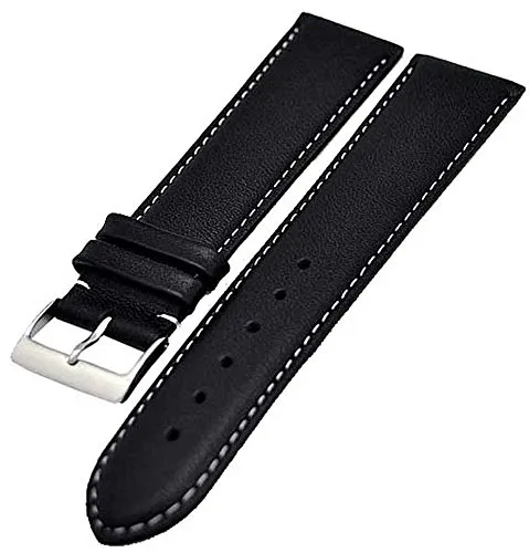 Uhrenarmband Xl extra Lang schwarz fein gepolstert 20mm 4166