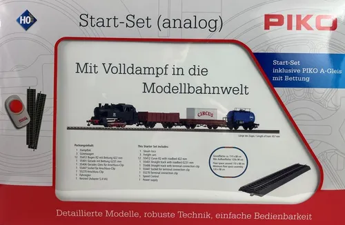 Piko 57113 Start-Set mit Bettung Güterzug 1:87 Spur H0 DC