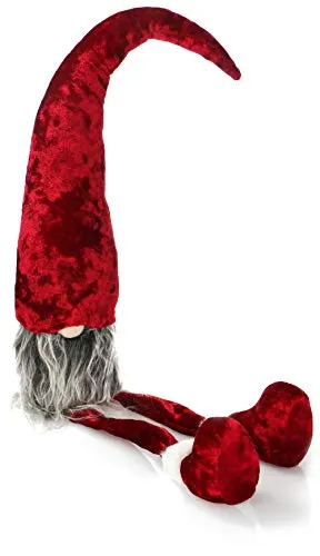 com-four® Premium Kantenhocker - große Wichtel in XXL für die Weihnachtsdeko, Handmade winterliche Figur als Dekoartikel für Fensterbank und Kamin - Sammlerfiguren