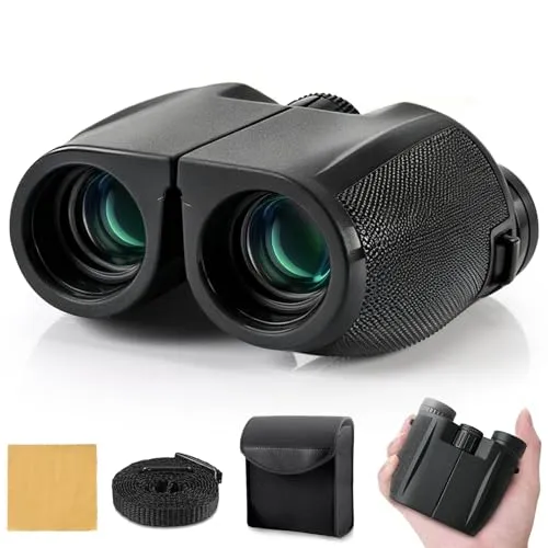 Exsink 10x25 Kompakt Fernglas-Tragbares Minifernglas,Fernglas Erwachsene | fSchwaches Licht klares und faltbares Ideal für Theater und Konzerte, Outdoor-Aktivitäten wie Wandern und Tierbeobachtung