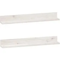 vidaXL Wandregale 2 Stk. Weiß - Massivholz Kiefer - Regale aus massivem Kiefernholz, ideal zur Aufbewahrung und Präsentation von Dekorationen. Verwandeln Sie Ihre Wände in stilvolle Designelemente mit praktischem Stauraum!