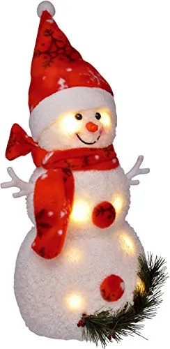 Bambelaa! Beleuchteter Schneemann mit 8 warmweißen LEDs - Dekorativer Schneemann in Grau, 42 cm hoch, mit 8 warmweißen LEDs für stimmungsvolle Weihnachtsdekoration. Hochwertige Verarbeitung und angenehme Haptik schaffen eine gemütliche Atmosphäre.