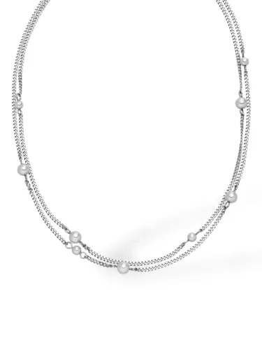 Purelei® Sea Gleam Kette – Elegante Halskette mit Muschelperlen in Silber - Feine Halskette aus robustem Edelstahl mit echten Muschelperlen, verstellbar von 40–45 cm. Ideal für feminine Looks und besondere Anlässe – leicht und angenehm zu tragen.