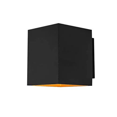Qazqa - Moderne Wandleuchte schwarz und Gold, quadratisch, dimmbar - Elegante Wandleuchte in modernem Design, ideal für Wohnzimmer und Schlafzimmer. Die dimmbare G9-Fassung sorgt für stimmungsvolle Beleuchtung. Perfekt für jeden Raum mit stilvollem Akzent.