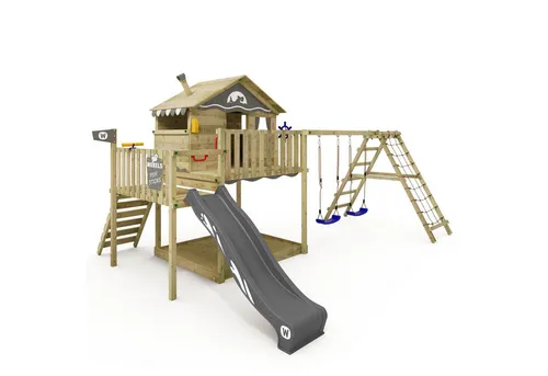 Wickey Smart Ocean Spielturm mit Rutsche und Schaukel - Klettergerüst mit großem Spielhaus, XXL-Sandkasten und Kletteranbau – ideal für unvergessliche Abenteuer im eigenen Garten. Hochwertiges europäisches Holz und 10 Jahre Garantie sorgen für Sicherheit und Langlebigkeit.
