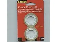 Scotch 6-1210R2 Klebefilm Crystal Clear 600 Zellulose Acetat, beschriftbar, 10 m x 12 mm, 2 Stück