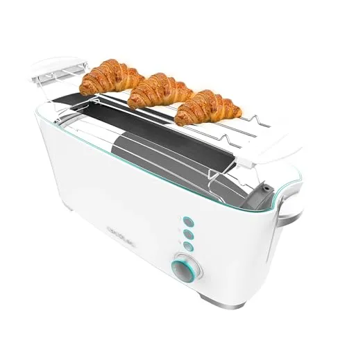Cecotec Toaster Toast&Taste Extra W - Toaster mit 1000W, XL-Doppelschlitz für dicke Brotscheiben, Selbstzentrierungssystem und 7 Röststufen für perfektes Toasten.