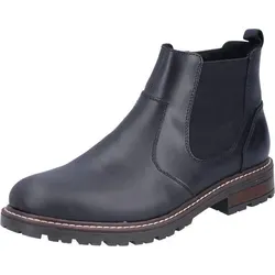 RIEKER Herren Chelseaboots, Gr. 43, schwarz - Wanderschuhe aus Glattleder mit elastischem Einsatz für optimalen Komfort und klassische Eleganz, ideal für den Alltag.