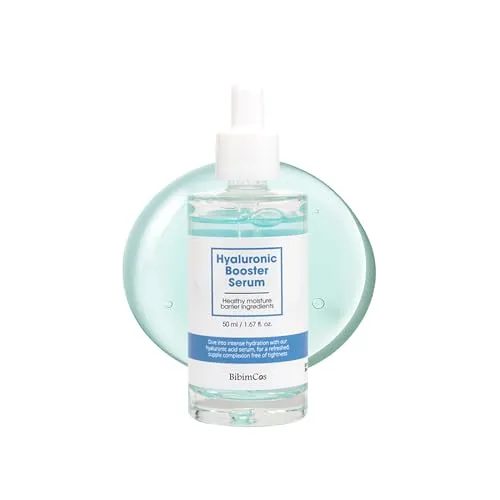 BibimCos Hyaluronic Booster Serum Korean Skincare, Langanhaltende Feuchtigkeitszufuhr, Stärkt Die Hautbarriere und Pflegt Empfindliche Haut, Panthenol, Intensives Feuchtigkeitsserum, Vegan, 50ml