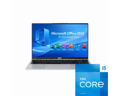 Acer Aspire Lite 16 Laptop - Intel Core i5 - 16 Zoll WUXGA - 16GB DDR5-RAM - 500GB SSD - Leistungsstarker Laptop mit Intel® Core™ i5, 16GB RAM und 500GB SSD. Ideal für Büroanwendungen und Multimedia, ausgestattet mit Windows 11 Pro und Microsoft Office 2024.