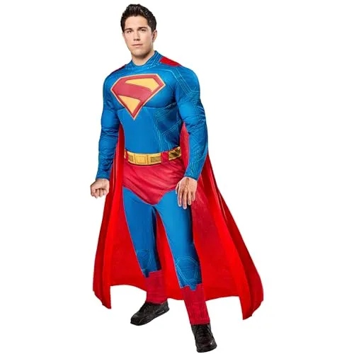 Rubies Offiziel DC Comics Deluxe Superman Erwachsenekostüm,Verkleidung für Erwachsenen,Größe Small Halloween