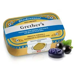 Grethers Blackcurrant Silber zuckerfrei Pastillen Dose