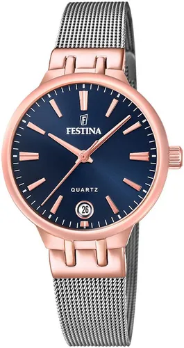 Festina Quarzuhr Mademoiselle F20715/3, Armbanduhr, Damenuhr, Edelstahlarmband, analog, Datum