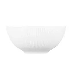 Seltmann Weiden Amina Weiß Schüssel, 21 cm, Runde Servier- und Salatschüssel mit dezentem Relief-Muster, Spülmaschinen- und Mikrowellenfest, Porzellan, Weiß