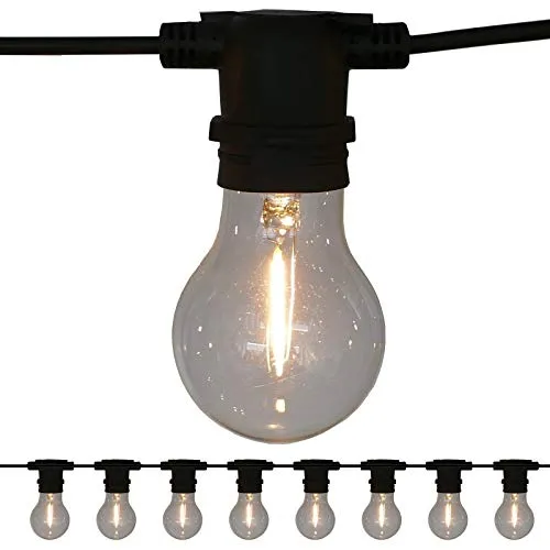 Lichterkette mit 10 großen Filament-Glühbirnen aus Glas in schwarz von Gartenpirat