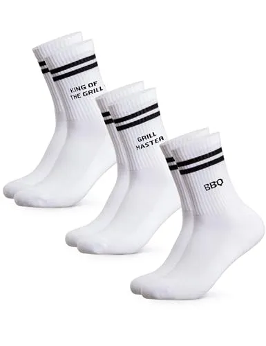 Occulto Herren Fun Statement Tennis Socken 3er Pack (Modell: William) Grill 39-42