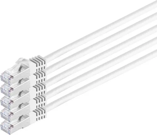 RJ45 Patchkabel m. CAT 7 Rohkabel PIMF weiß 5m