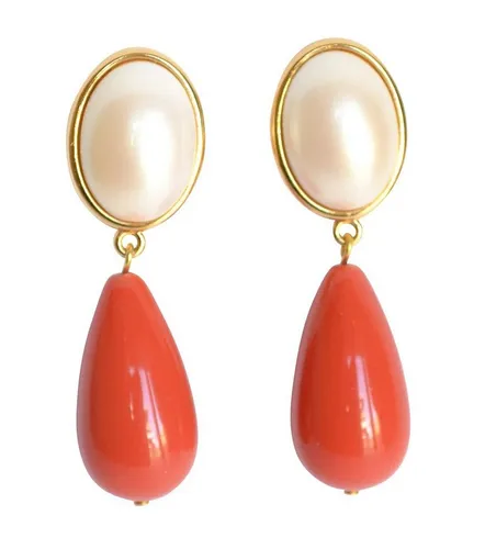 Mugello Paar Ohrclips Viola in orange von Mugello