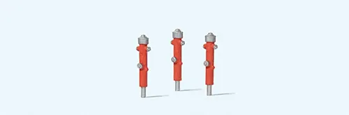 Preiser 17714 H0 Hydranten rot.3 Stück.Fertigmodell