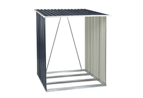 DEMA Kaminholzregal - Brennholzregal in Anthrazit - Praktisches Holzlager aus feuerverzinktem Stahlblech, witterungsbeständig und ideal für die Aufbewahrung von Kaminholz bis 70 cm Länge. Perfekt für Ihren Garten oder Balkon!