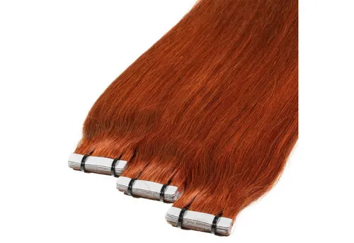 hair2heart Echthaar-Extension Premium Tape Extensions #8/43 Hellblond Rot-Gold 40cm