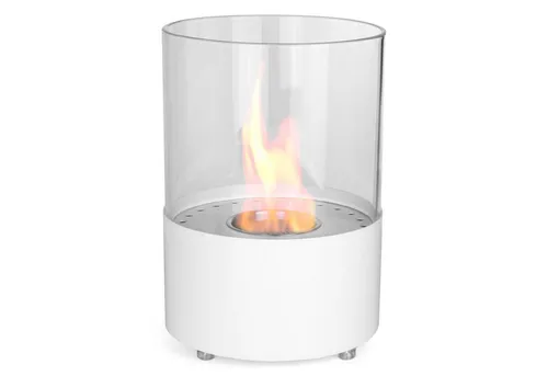 Moritz Dekokamin Tischkamin 29 x 20 x 20 cm weiß 500 ml Edelstahldose, Ethanolbrenner Glasfeuer Terrassenfeuer Kamin