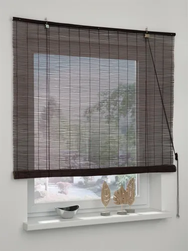 Gardinia Bambus Rollo - Natürlicher Sonnenschutz mit Zugschnur - Rollos aus 100% Bambus, inkl. Befestigungsmaterial für Decken- oder Wandmontage. Stufenloses Auf- und Abrollen ermöglicht individuelle Lichtdosierung und schützt vor neugierigen Blicken.