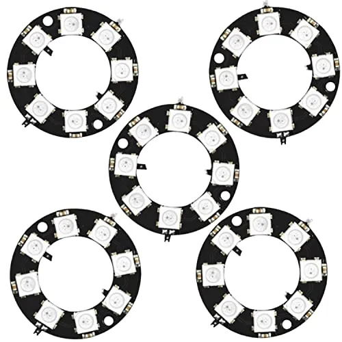 AZDelivery 5 x RGB LED Ring 8 bit WS2812 5050 RGB LED + integrierter Treiber RGB Lichtmodul | Kompatibel mit Arduino und Raspberry Pi
