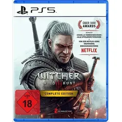 The Witcher 3 Wild Hunt Complete Edition - PS5 [EU Version] - Spiele als Geralt von Riva in einer offenen Fantasywelt, suche das Kind der Prophezeiung und erlebe packende Entscheidungen. Die Complete Edition bietet Grafik- und Performance-Upgrades sowie DLCs inspiriert von der Netflix-Serie.