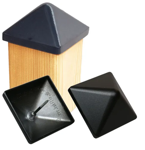 Pfostenkappe Aluminium SCHWARZ 130x130mm Pyramide für Pfosten bis 125x125mm
