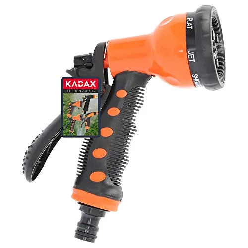 KADAX Bewässerungsbrause, Reinigungsspritze aus Kunststoff, Einstellbare Gartenbrause, Antirutsch-Handbrause für Garten Bewässerung und Autowäsche, Robuster Garten Brausekopf (7 Sprüheinstellungen)
