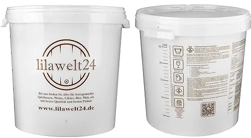 lilawelt24 30L Eimer mit Deckel lebensmittelecht Gäreimer Gärbehälter für die Vergärung von Bier, Wein