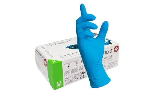 GUARD 5 Einweghandschuhe 100er Box blaue Einweghandschuhe / Einmalhandschuhe (Art.118311) beidseitig tragbar, Puderfrei