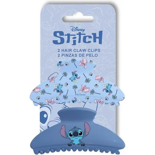 Stitch Disney große Haarklammern, 2 Stück, für Kinder mit tropischem Stitch und Angel-Design, ideal für Mädchen mit langen Haaren