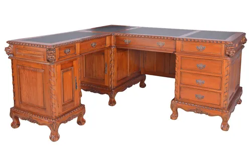 Corner Desk Schreibtisch Mahagoni Holzschreibtisch Eckschreibtisch Bürotisch neu
