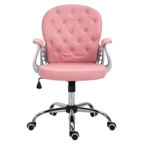 Vinsetto Ergonomischer Bürostuhl in Rosa - Moderner Drehstuhl mit mittlerer Rückenlehne für optimalen Komfort und Mobilität, ideal für Home Office oder Arbeitszimmer. Passt perfekt in jeden Raum und unterstützt Ihre Produktivität.