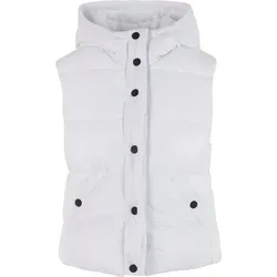 Urban Classics Ladies Recycled Shiny Puffer Vest with Hood white, 4XL