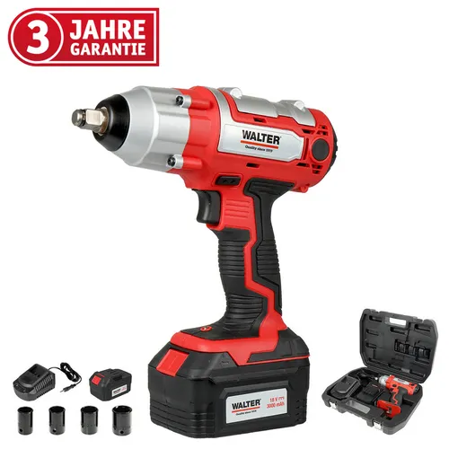 WALTER LI-Ion Akku-Drehschlagschrauber 18V, Schlagschrauber inkl. Zubehör