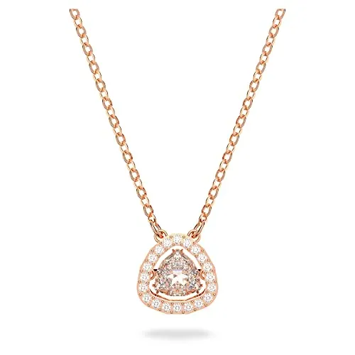 Swarovski Kette mit Anhänger - Elegante Kette mit vergoldetem Roségold-Anhänger, 43 cm lang, ideal für besondere Anlässe oder als stilvolles Accessoire im Alltag.