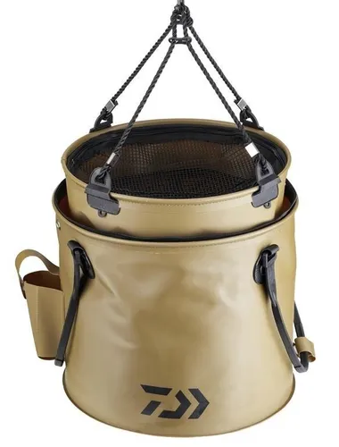 Daiwa EVA Köderfischeimer, faltbar mit Einsatz und Außentasche Eimer Falteimer