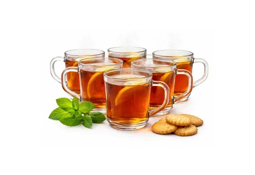 BigDean Teeglas 6 Stück Teegläser Set Teegläser mit Henkel 230 ml Kaffee Gläser robust, 6-tlg., Glas, Vielseitig, Spülmaschinengeeignet, Mikrowellengeeignet