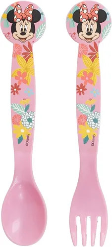 Minnie Mouse Besteckset Löffel Und Gabel Blumen