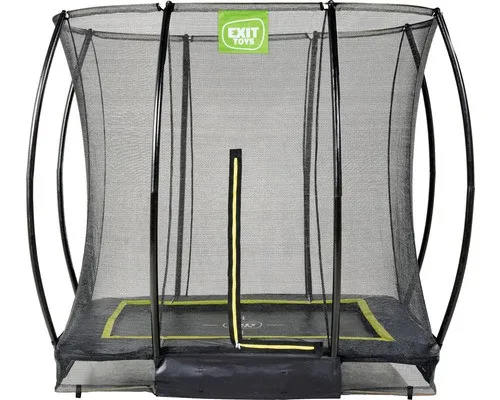 EXIT Silhouette Bodentrampolin 153x214cm mit Sicherheitsnetz - Schwarz - Rechteckiges Trampolin mit hochwertigem Sicherheitsnetz und Fußschutzsystem. Ideal für sicheren Springspaß im Garten!
