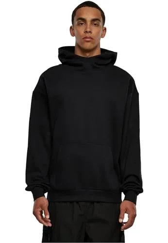 Urban Classics Herren TB6315 High Neck Hoody Kapuzenpullover, Black, M - Kapuzenpullover für Herren mit Oversize Fit und überschnittenen Schultern für optimale Bewegungsfreiheit, ideal für lässige Freizeitlooks.