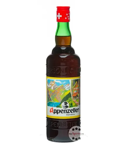 Appenzeller Alpenbitter Kräuterlikör 0.7l - Likör mit 42 auserlesenen Kräutern und Gewürzen, perfekt als Aperitif oder für Cocktails, ein Genuss für Kenner.