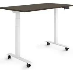 ESMART Germany EZX-132WE Steh-Sitz-Schreibtisch - Ergonomischer Schreibtisch auf Rollen, elektrisch höhenverstellbar von 65,5-130,5 cm mit 3 x Memory und Aktivitätserinnerung für gesunde Bewegungen im Büro.