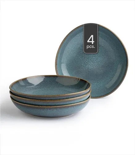 Villeroy & Boch Servierschale, 4er Set - Individuelle Servierschalen aus strapazierfähigem Steingut, ideal für Salate und Snacks. Die einzigartige Effektglasur sorgt für besondere Farbverläufe und macht jede Schale zum Unikat. Spülmaschinen- und mikrowellengeeignet.